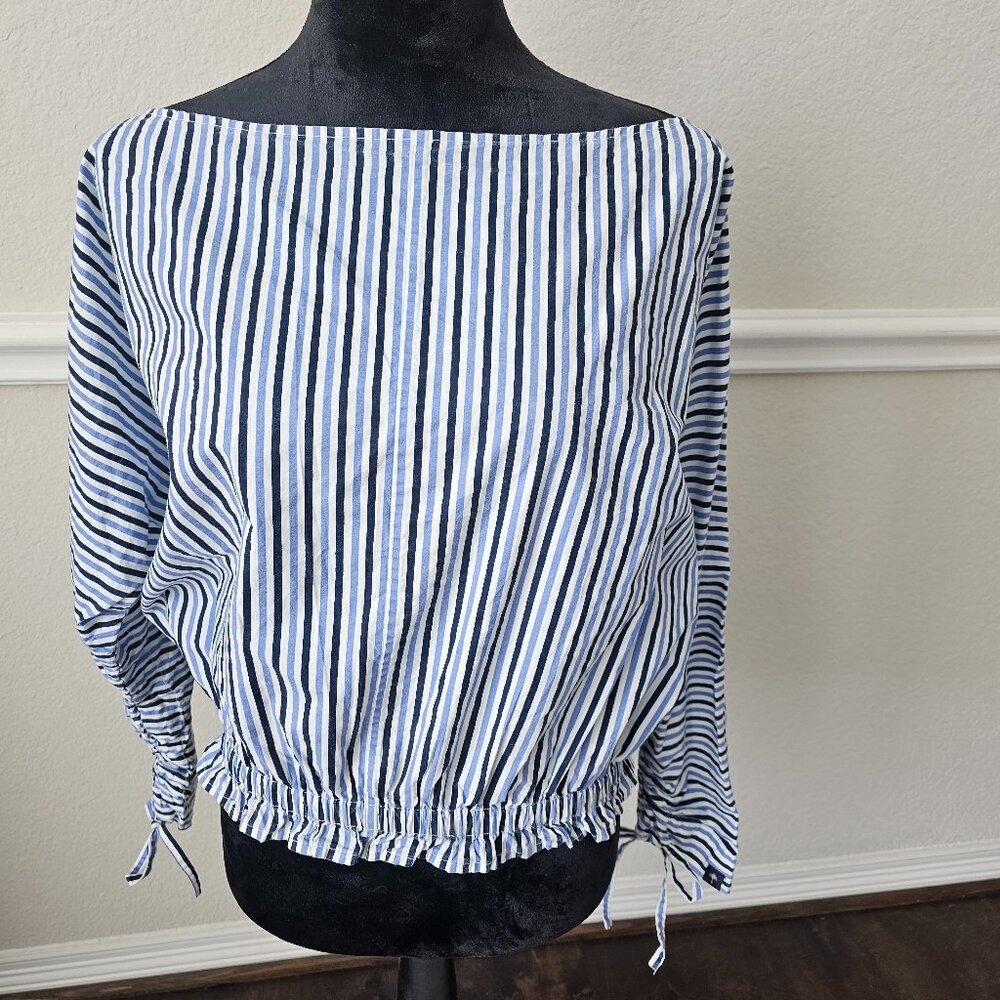 Scotch and Soda Women's Blue Stripped Shirt